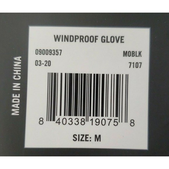 Mossy Oak Wind Proof Black Gloves Fleece Lined Padded Knuckles Non Slip Palm Med - Picture 8 of 11